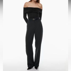 Aritzia Effortless Pant Black Crepette - Regular length